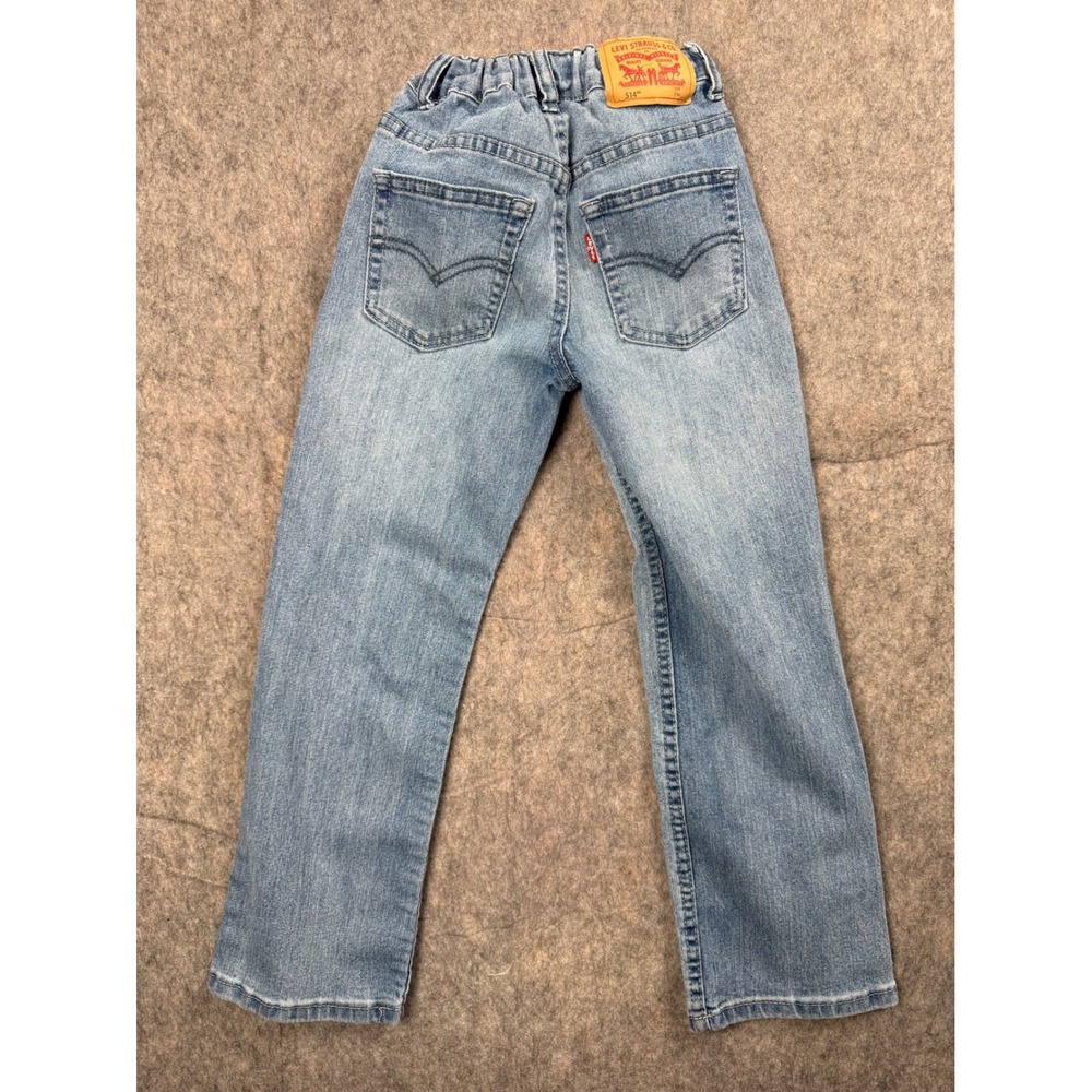 Levis 514 Straight Leg Jeans Kids Size 7 Regular Light Wash Adjustable Waist - Picture 7 of 7